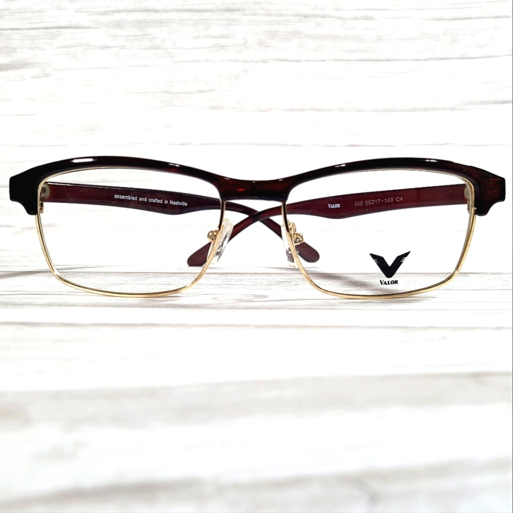 NEW Made in USA Brown Eyeglass Frame Glasses Lightweight unisex 55-17-140